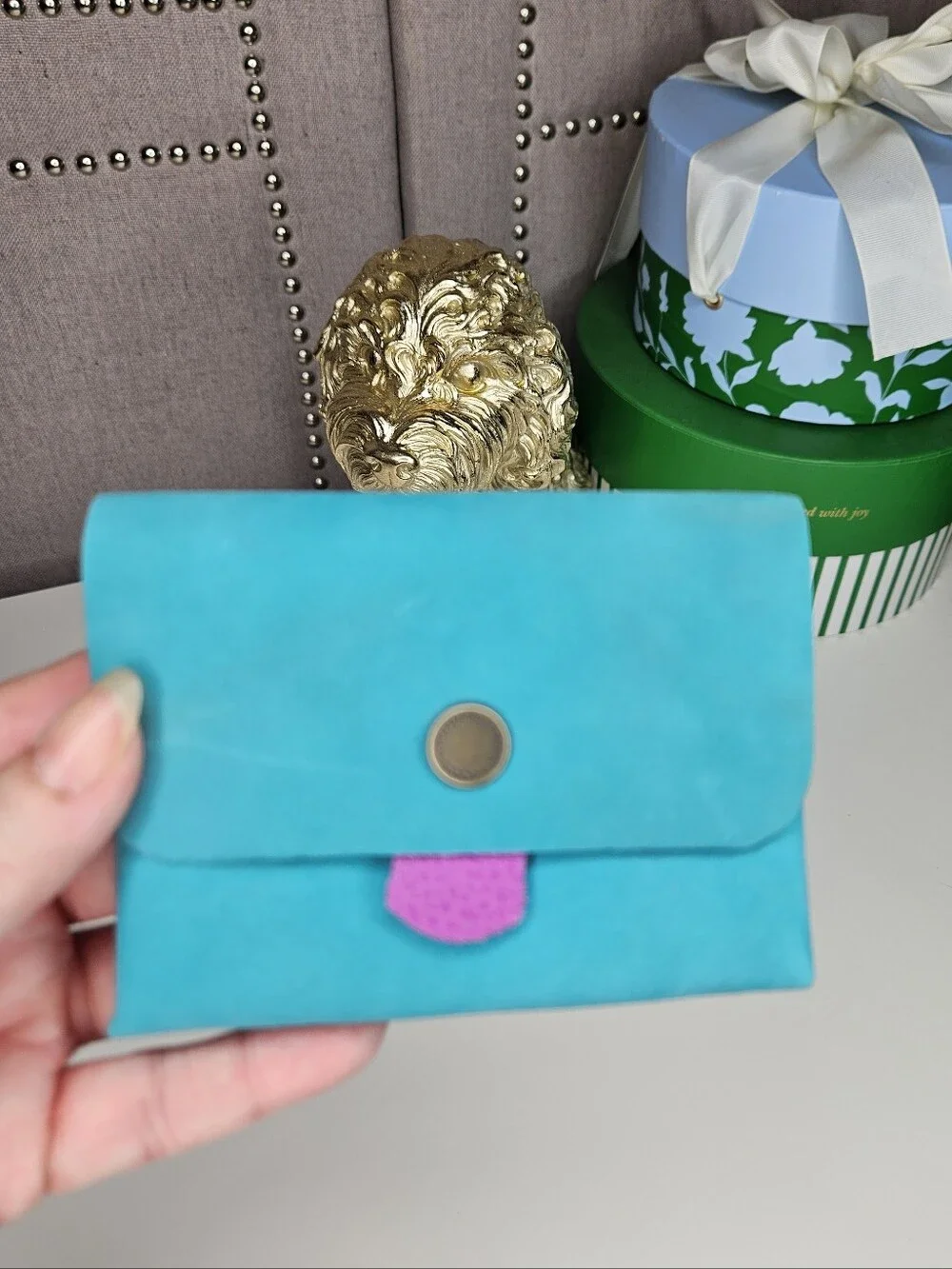 Portland Leather Goods Euro Wallet Aquamarine Blue